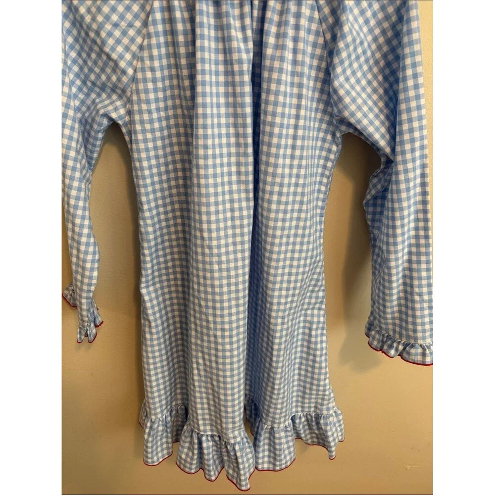 Sweet Dreams Light Blue and White Gingham nightgown size 10